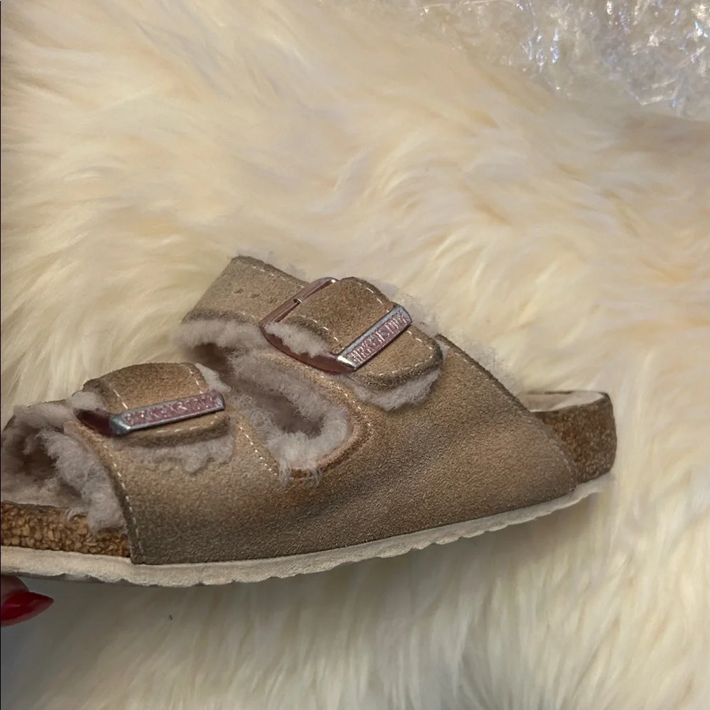 Birkenstock Women's Soft Blush Fuzzy Slippers